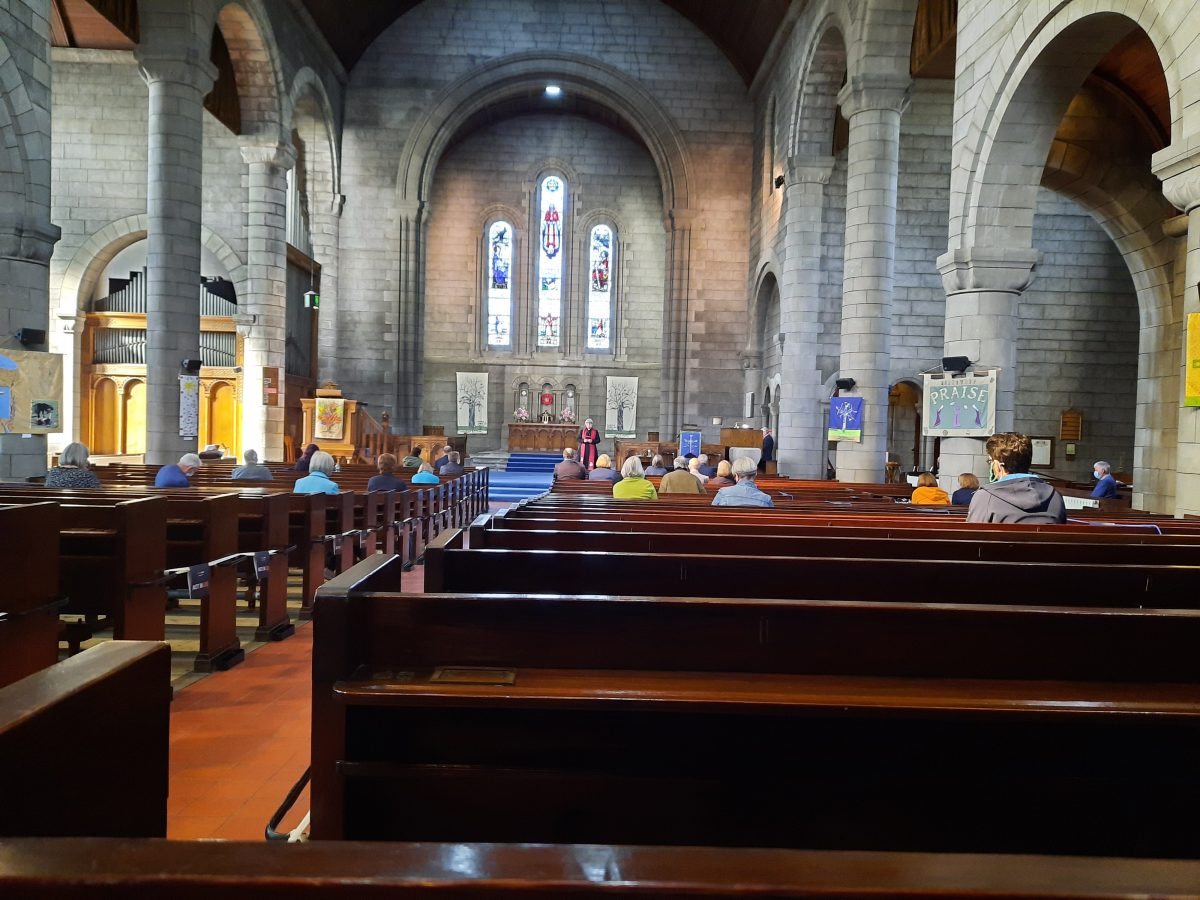 Photo inside the church during a post-lockdown service
